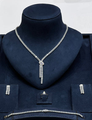 Crystal Drop Silver Jewellery Set