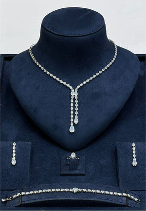 Elegant Teardrop Crystal Jewellery Set