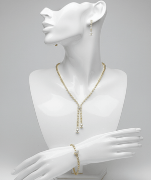 Elegant Teardrop Crystal Jewellery Set