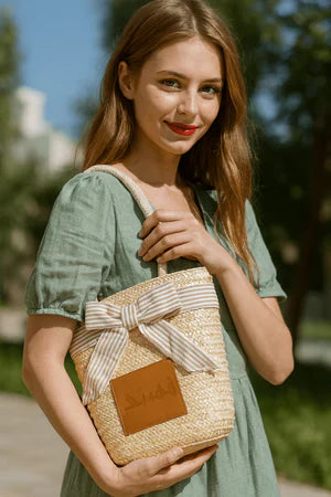 Qahwati Woven Straw Handbags